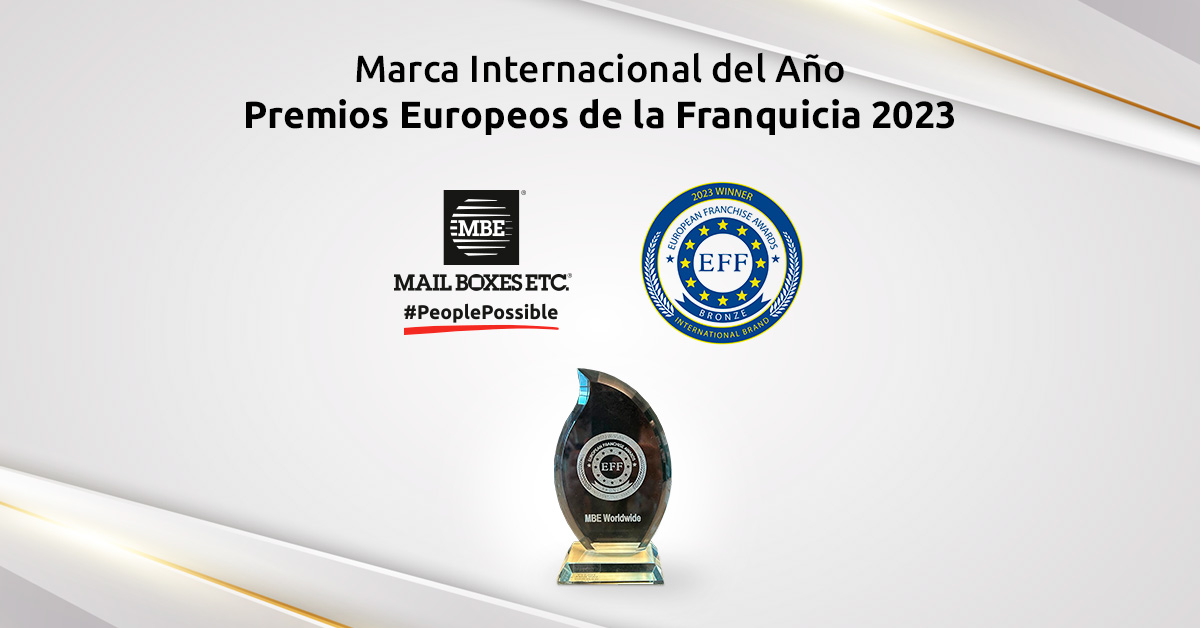 MBE Worldwide honrada con el Premio a la mejor franquicia – Marca Internacional del Año en los Premios Europeos de Franquicia 2023