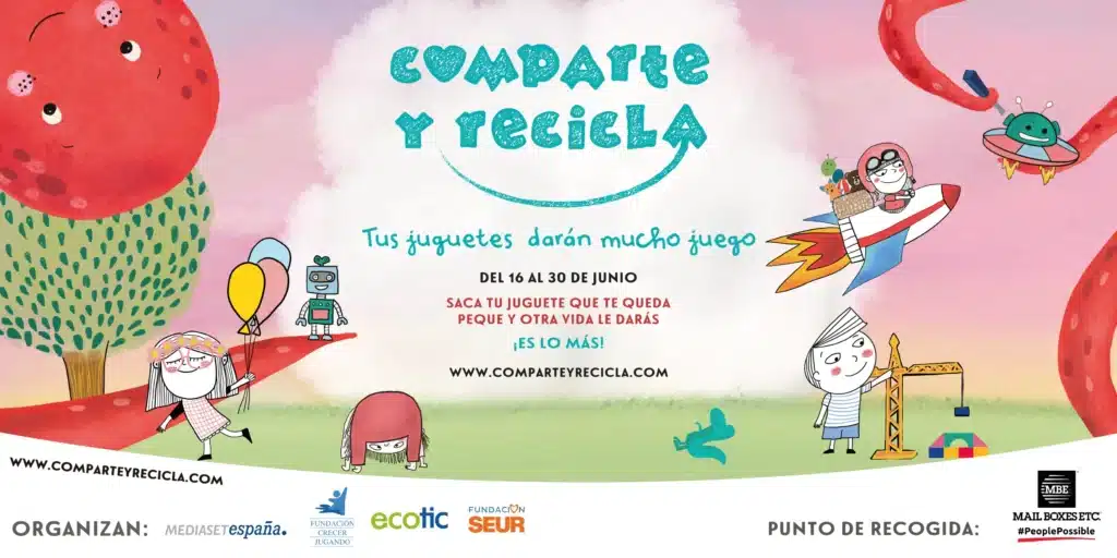 Cartel de la campaña Comparte y Recicla 2025 de Mail Boxes Etc.