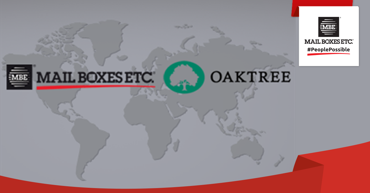 Mail Boxes Etc. s’associe à Oaktree Capital dans une croissance à long terme