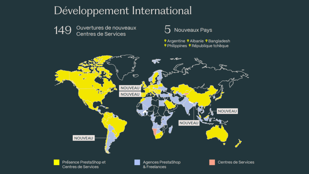 Infographie montrant l'étandue internationnale du groupe Fortidia en 2024, ainsi que son évolution.