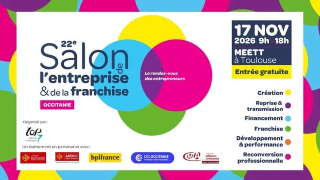 Logo du salon de l'entreprise & de la franchise en occitanie pour l'édition 2026.